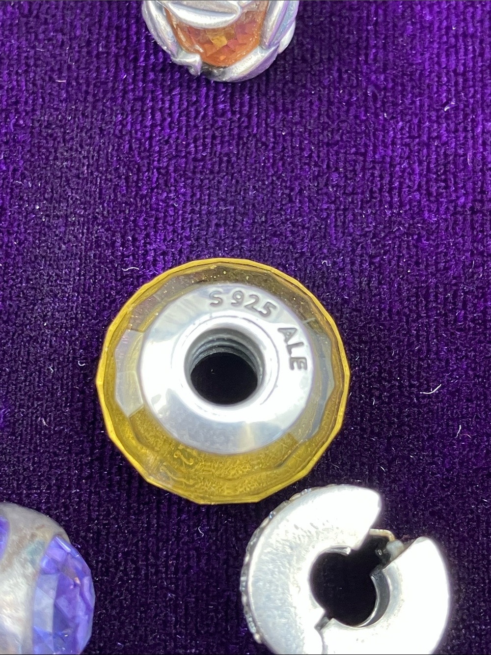 11 Pcs Pandora Purple and Gold Charm Collection - Picture 6 of 7